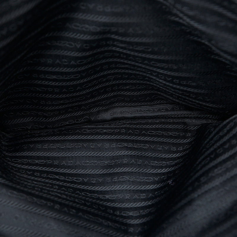Prada Chain Shoulder Bag B4328 Black Leather Nylon  Prada