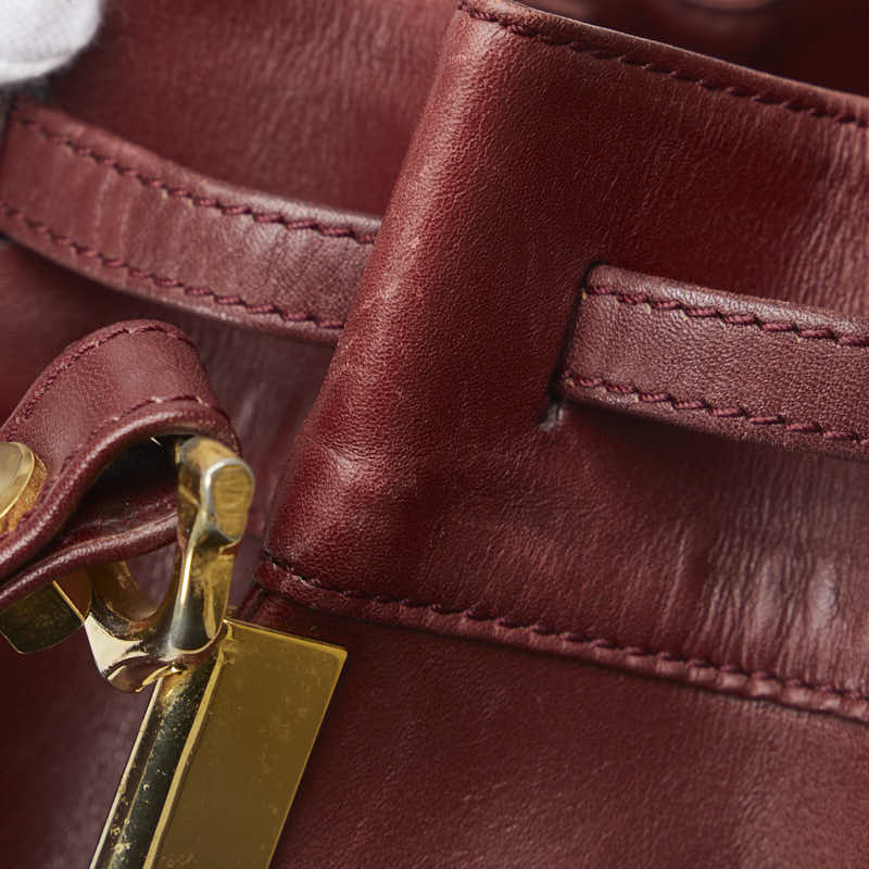 Cartier Masterline  Shoulder Bag Wine Red  Leather  Cartier