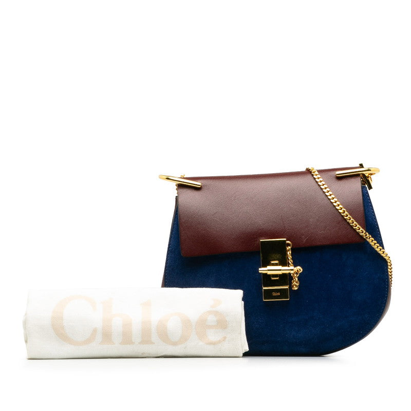 Chloe dress chain shoulder bag blue brown leather sweat  chloe