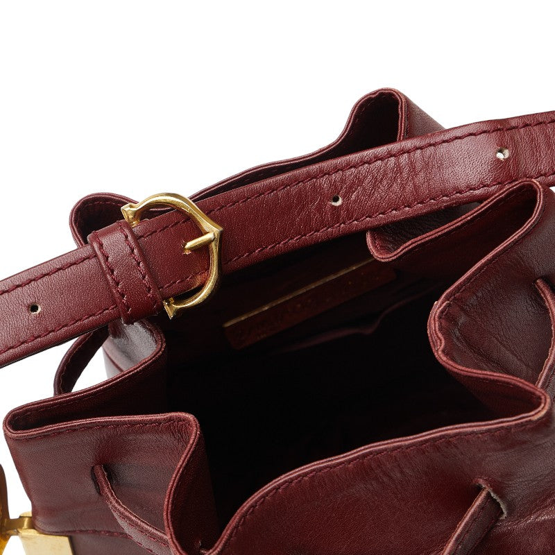 Cartier Masterline  Shoulder Bag Wine Red  Leather  Cartier