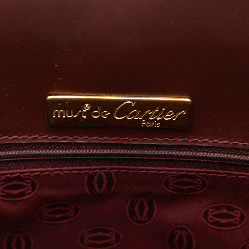 Cartier Masterline Tote Handbag Bordeaux Wine Red Leather  Cartier