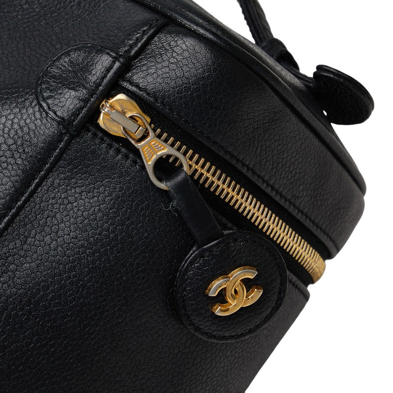 CHANEL DECACOCOMARK Handbag Vanity Bag Black Caviar S  CHANEL