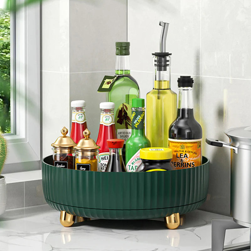 Throushine Schwanhaus Rotierendes Lagerregal - Drehregal Für Gewürze WEISS