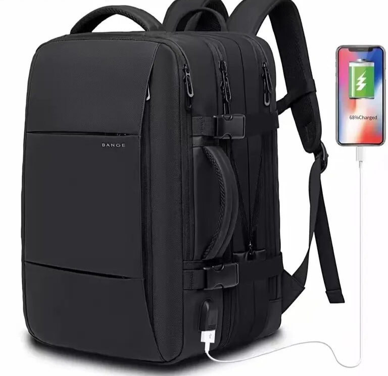 Expandable Waterproof Travel Backpack with USB Port
