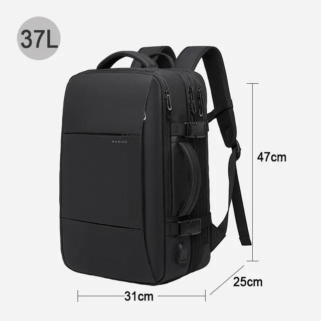 Expandable Waterproof Travel Backpack with USB Port