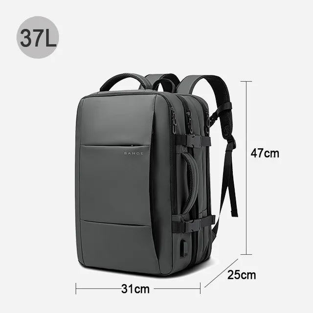 Expandable Waterproof Travel Backpack with USB Port