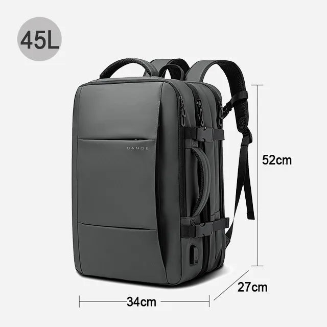 Expandable Waterproof Travel Backpack with USB Port