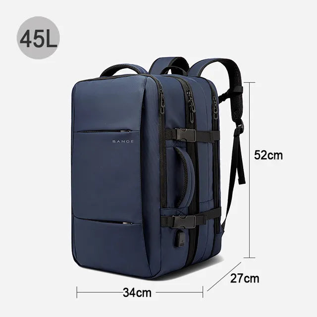 Expandable Waterproof Travel Backpack with USB Port