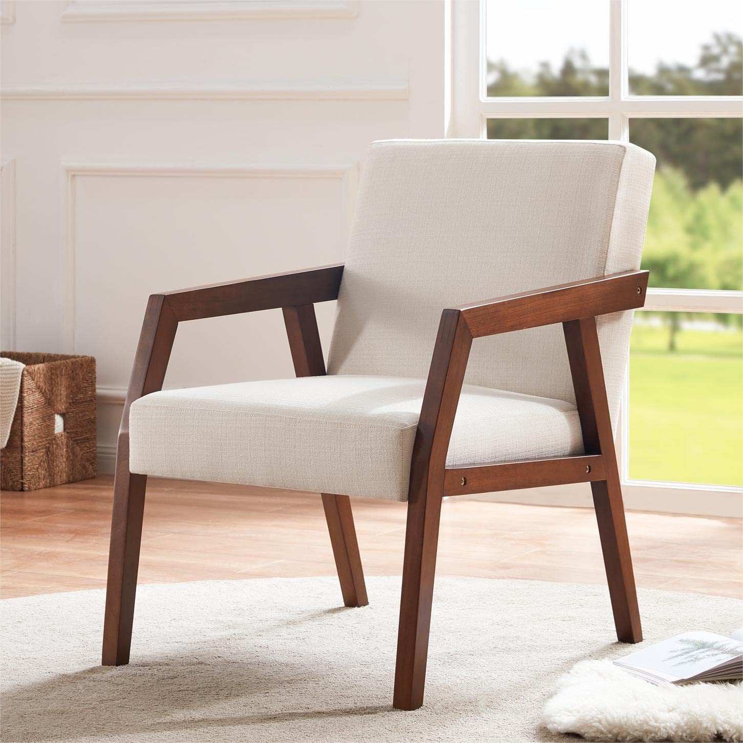 Wooden Mid-Century Modern Accent Arm Chair