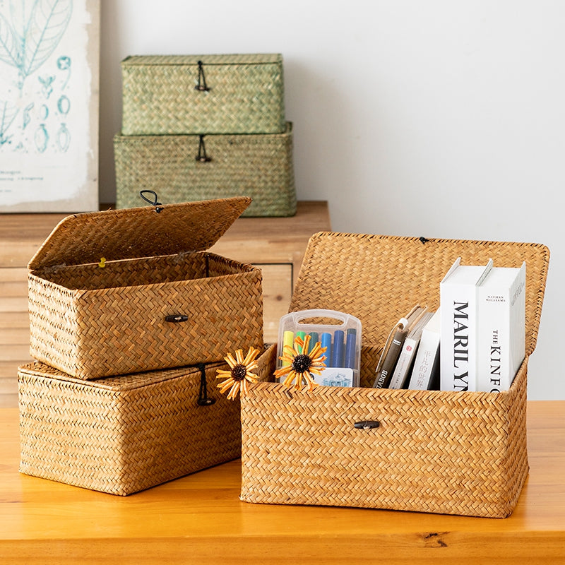 Hand Woven Laundry/Storage Baskets with Handles