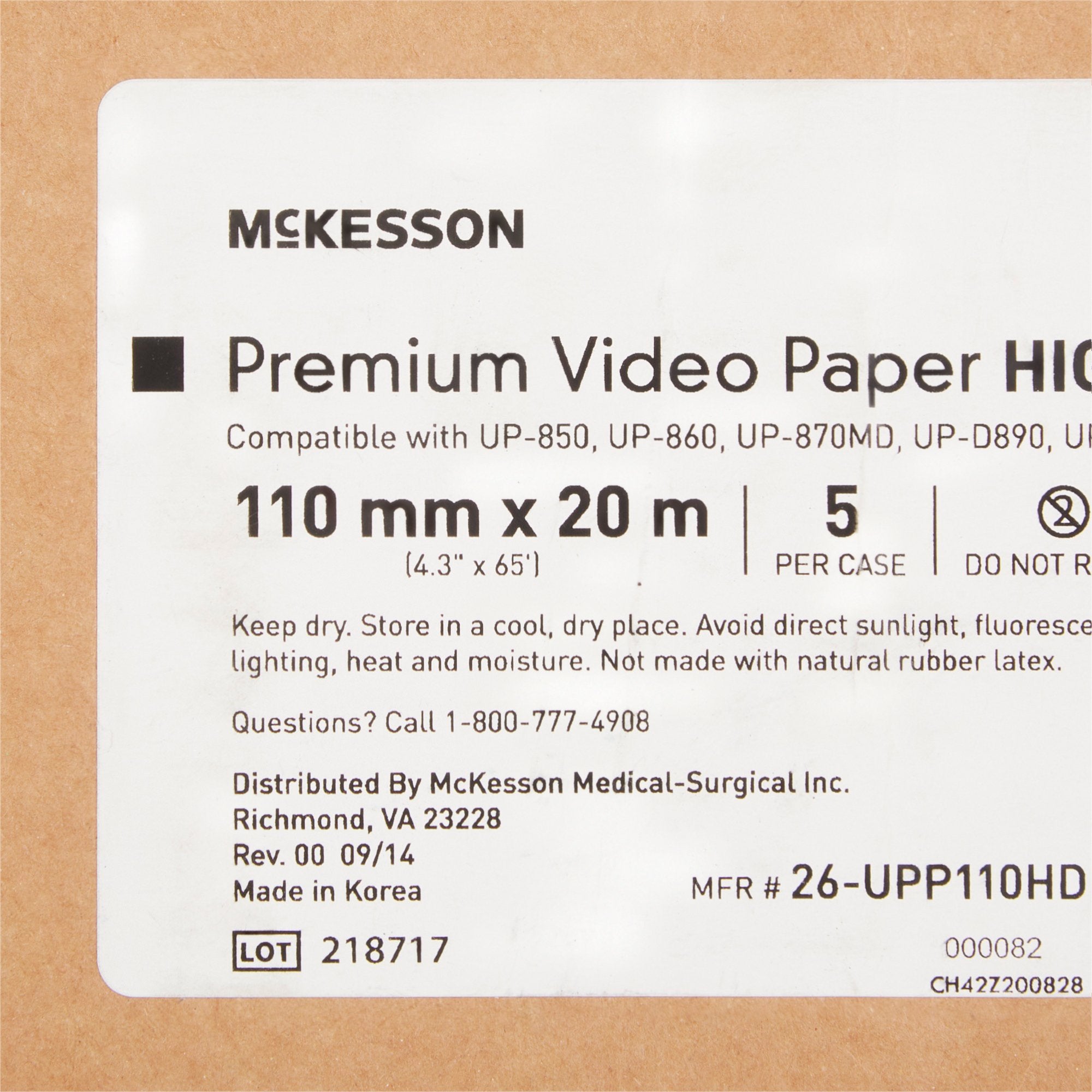 McKesson Premium Video Paper - High Density