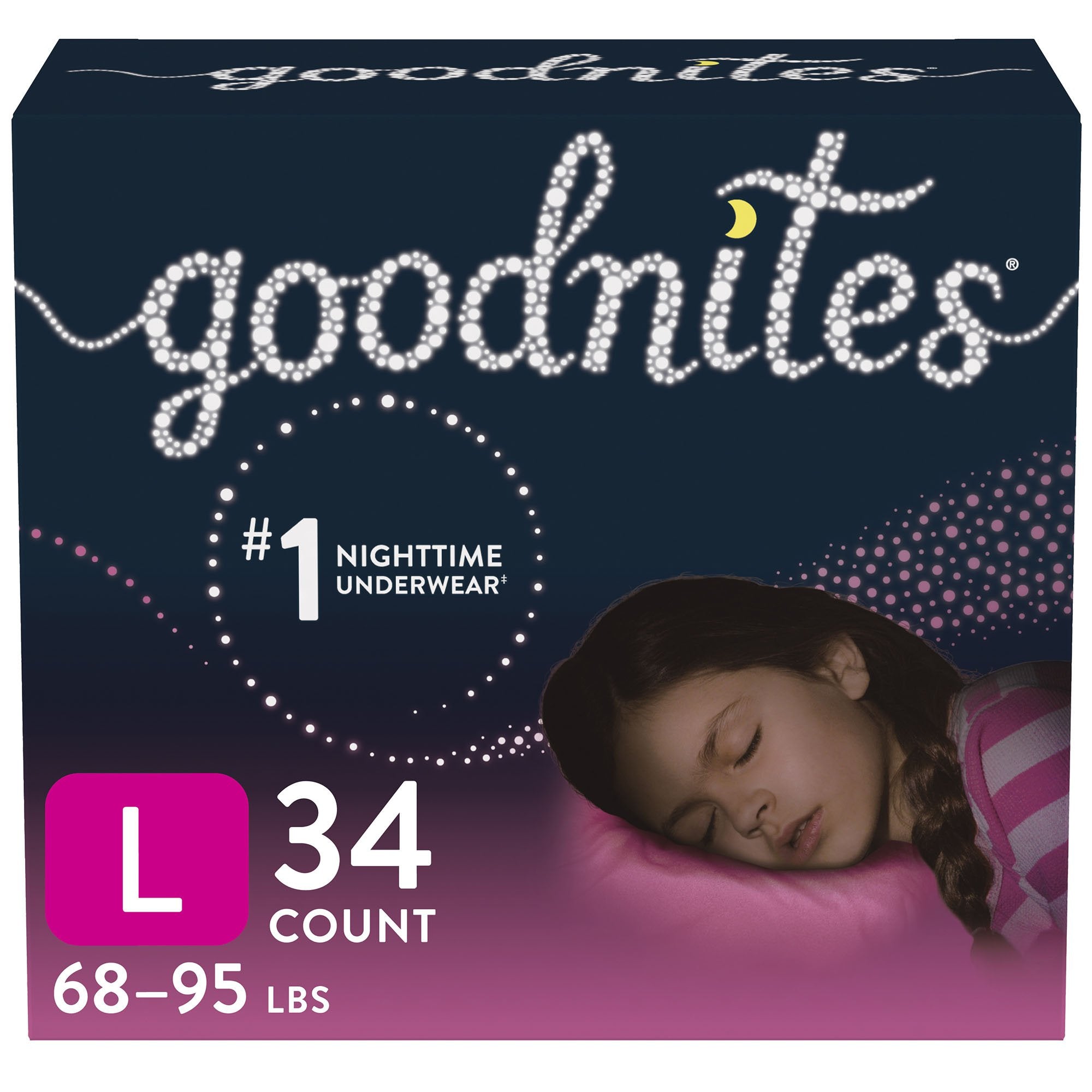Goodnites? Girls Heavy Absorbency Nighttime Underwear, Large