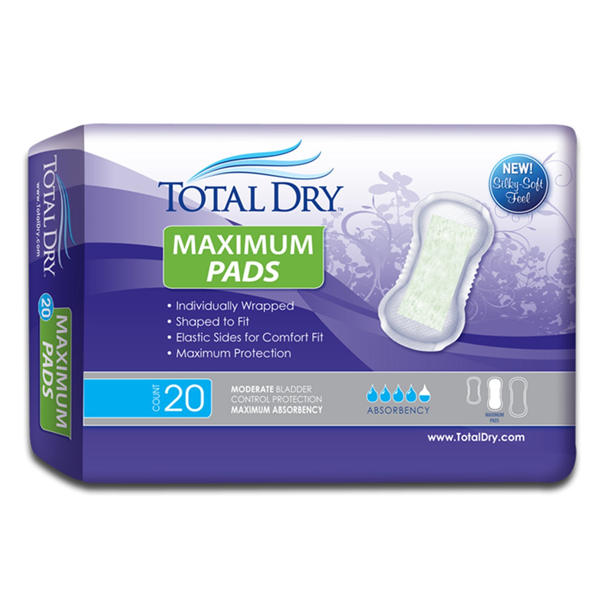 TotalDry Maximum Pads, Moderate Absorbency