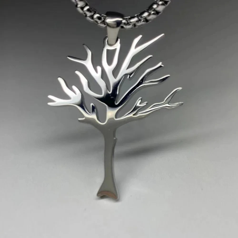 Titanium Steel Tree of Life Pendant Necklace Hip Hop Style H ...