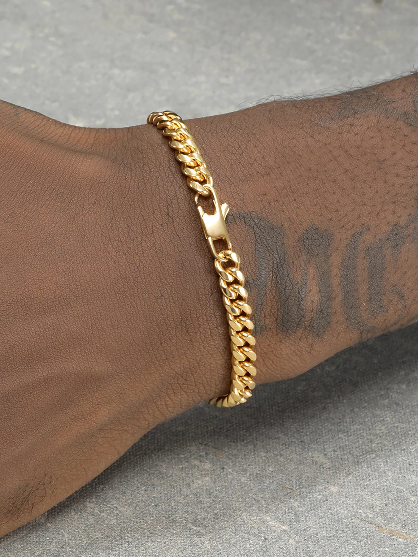 Bracelet plaqué or 18 carats, bijoux en acier inoxydable mas ...