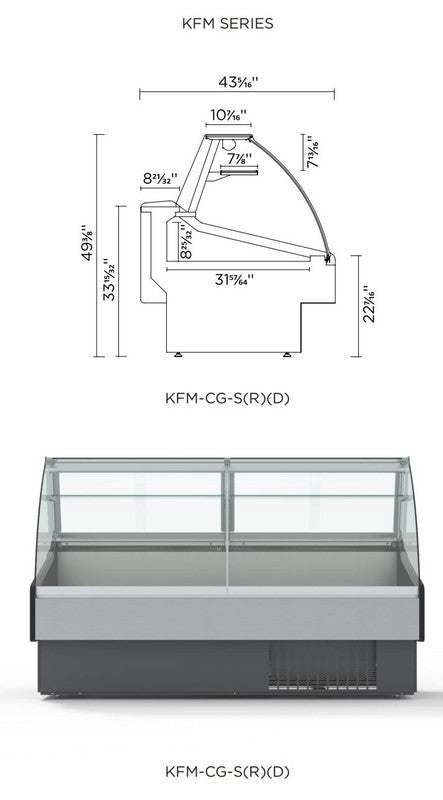 Hydra-Kool KFM-CG-100-S Fresh Meat Curved Glass Deli Case