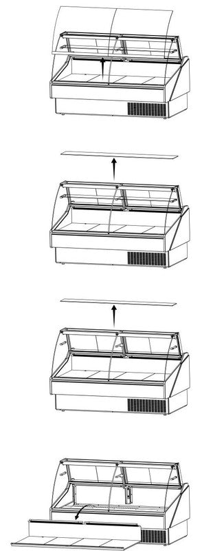 Hydra-Kool KFM-FG-100-S Fresh Meat Flat Glass Deli Case