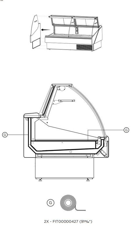 Hydra-Kool KFM-CG-100-S Fresh Meat Curved Glass Deli Case