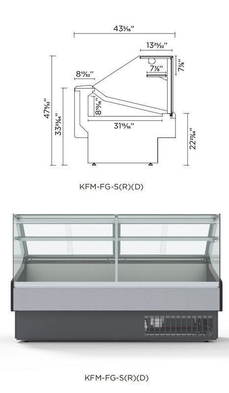 Hydra-Kool KFM-FG-100-S Fresh Meat Flat Glass Deli Case