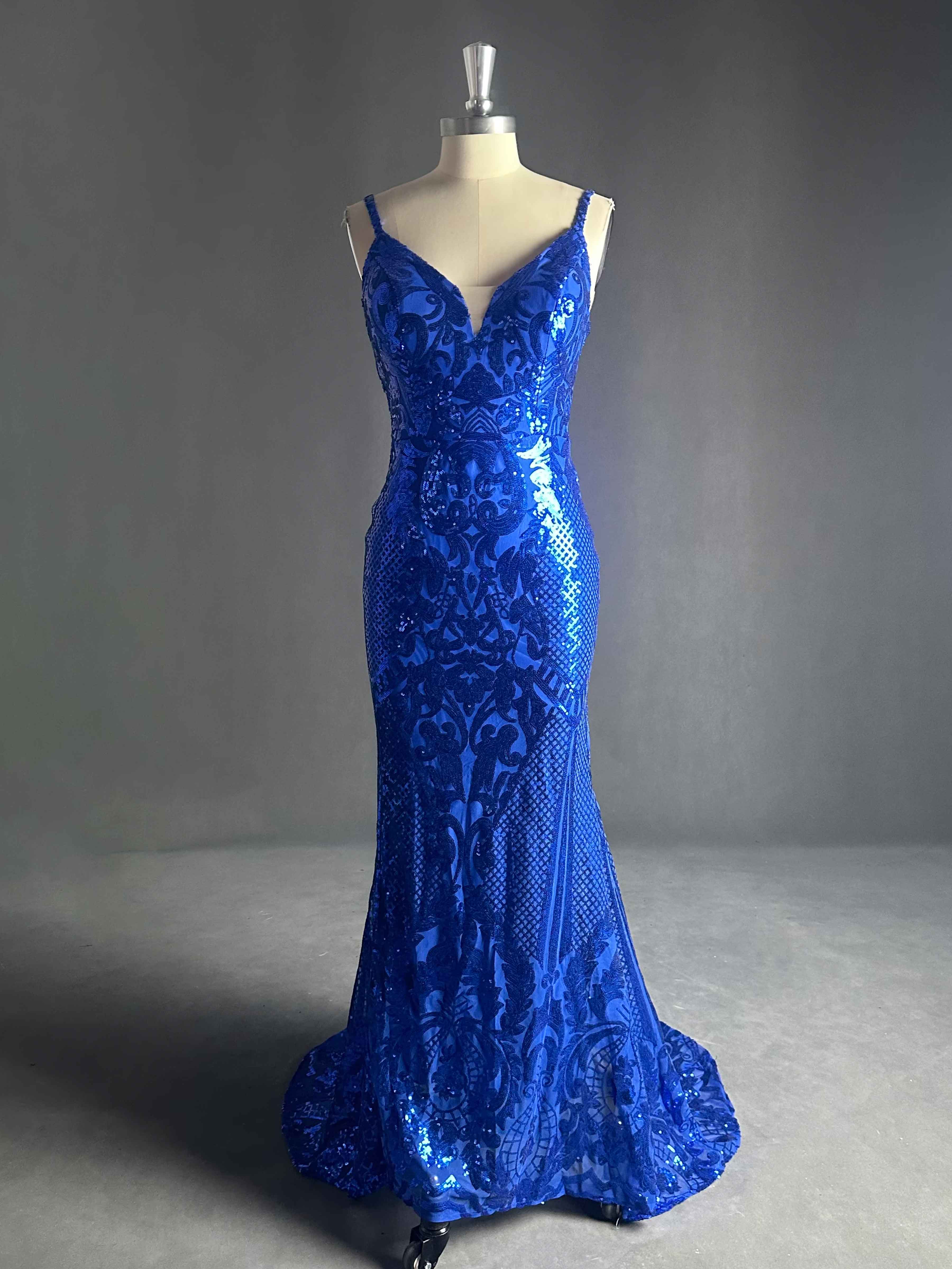 Camilla V Neck Mermaid Sequins Long Prom Dresses