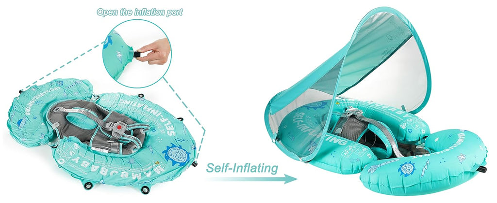 Mambobaby Self-Inflating Floating Bed with Canopy