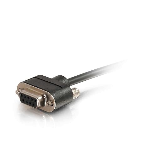 C2G 52160 Serial RS232 DB9 Cable with Low Profile Connectors M/F, in-Wall CMG-Rated, Black (15 Feet, 4.57 Meters)