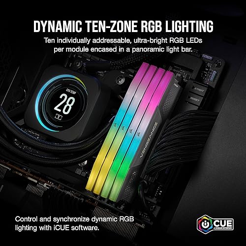 CORSAIR VENGEANCE RGB DDR5 RAM 32GB (2x16GB) 5600MHz CL36 AMD EXPO iCUE Compatible Computer Memory - Gray (CMH32GX5M2B5600Z36K)
