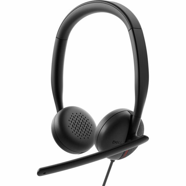 Dell Wired Headset - WH3024 - Stereo - USB Type C - Wired - 20 Hz - 20 kHz - On-ear, Over-the-head - Binaural - Ear-cup - 6.56 ft Cable - Uni-directional, Noise Cancelling Microphone - Noise Canceling