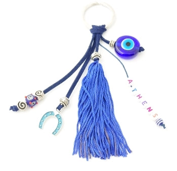Lucky Eye Keychain With Beads Spelling 