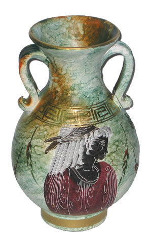 Greek Vase - Ceramic - 7' - Green - 1 pc