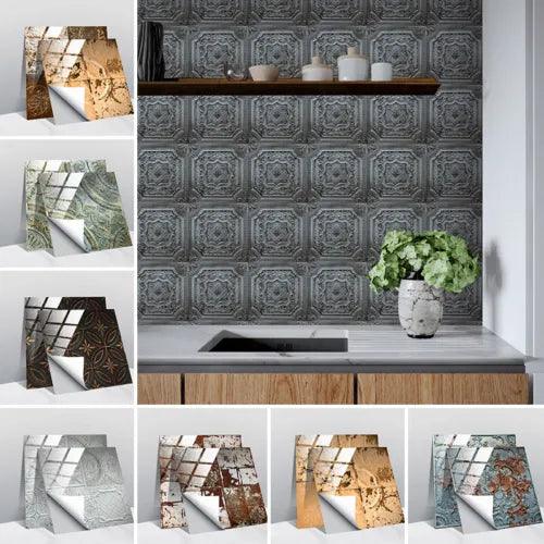 20 x Kitchen Tile Stickers Bathroom Floral Sticker Self-adhesive Wall Home Decor