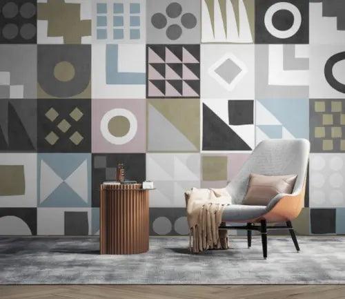 3D Color Tile Pattern ZHU3919 Wallpaper Wall Mural Removable Self-adhesive Amy