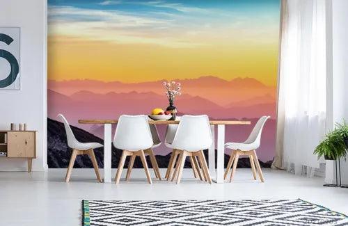 3D Mountain Sunrise Cloud Self-adhesive Removeable Wallpaper Wall Mural1 3814