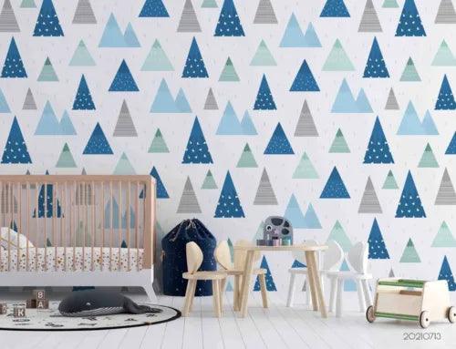 3D Mountain Triangle Wave Point Self-adhesive Removeable Wallpaper Wall Mural1