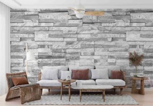 3D Plank Rectangle Gray Self-adhesive Removeable Wallpaper Wall Mural1 1072