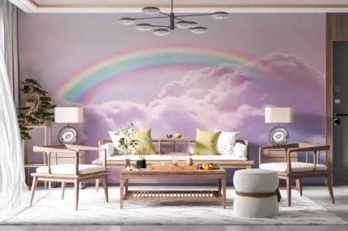 3D Rainbow Cloud Sunlight Sky Self-adhesive Removeable Wallpaper Wall Mural1 833