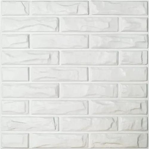 Art3d PVC 3D Wall Panels White Brick Wall Tiles, 19.7