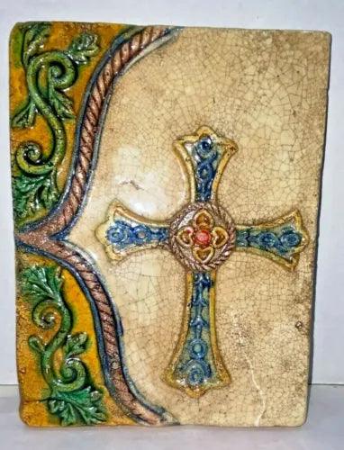 Stone square glazed cross .75x7x9