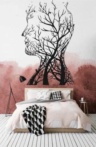 Tree Sticker, Wall Vinyl Decal,Tree Custom Decal,Nature Decal,Plant Art, GE010