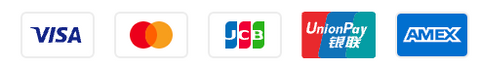 Visa,Master,JCB,UnionPay,American Express