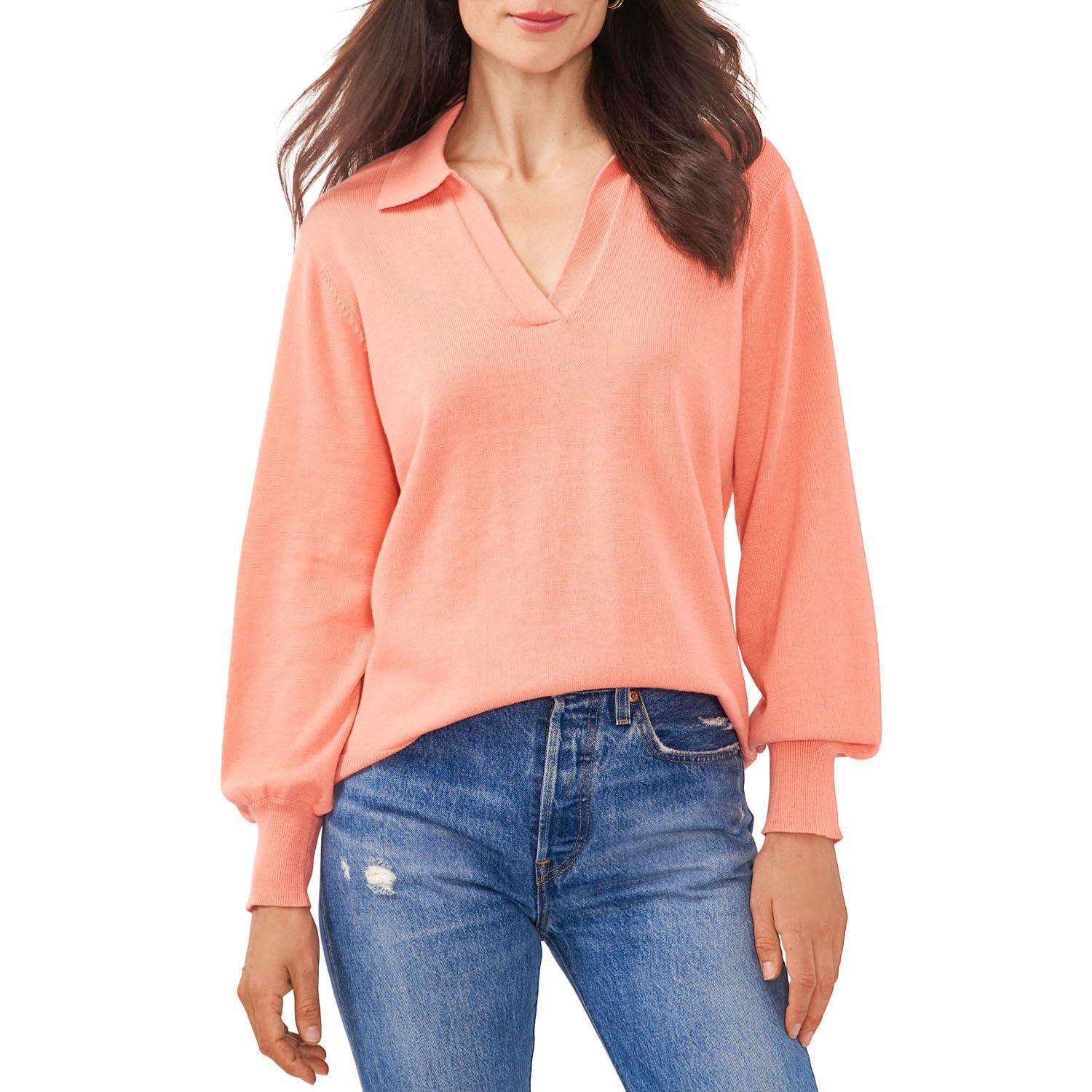 Vince Camuto Ladies Pullover Collared Lightweight Sweater