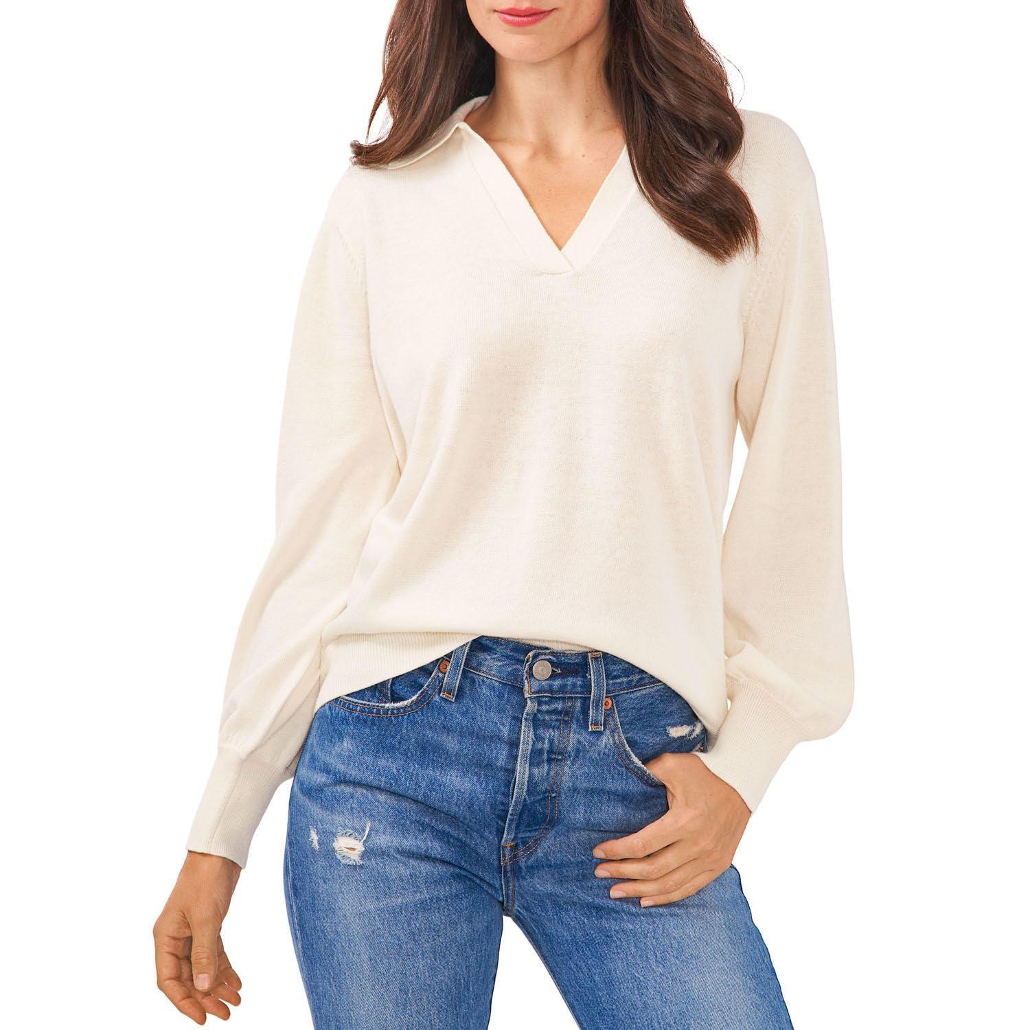 Vince Camuto Ladies Pullover Collared Lightweight Sweater