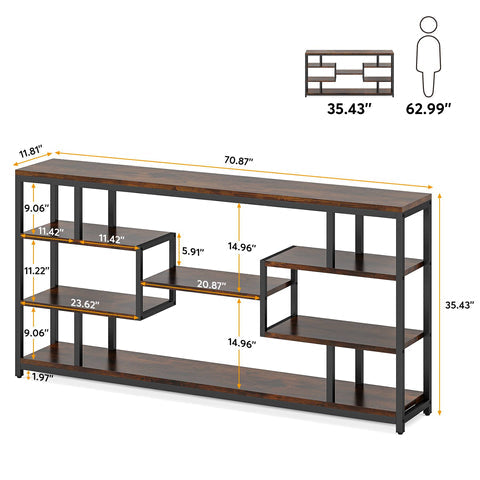 Tribesigns - Console Table, 70.87-Inch Sofa Entryway Table with Open Storage Shelves