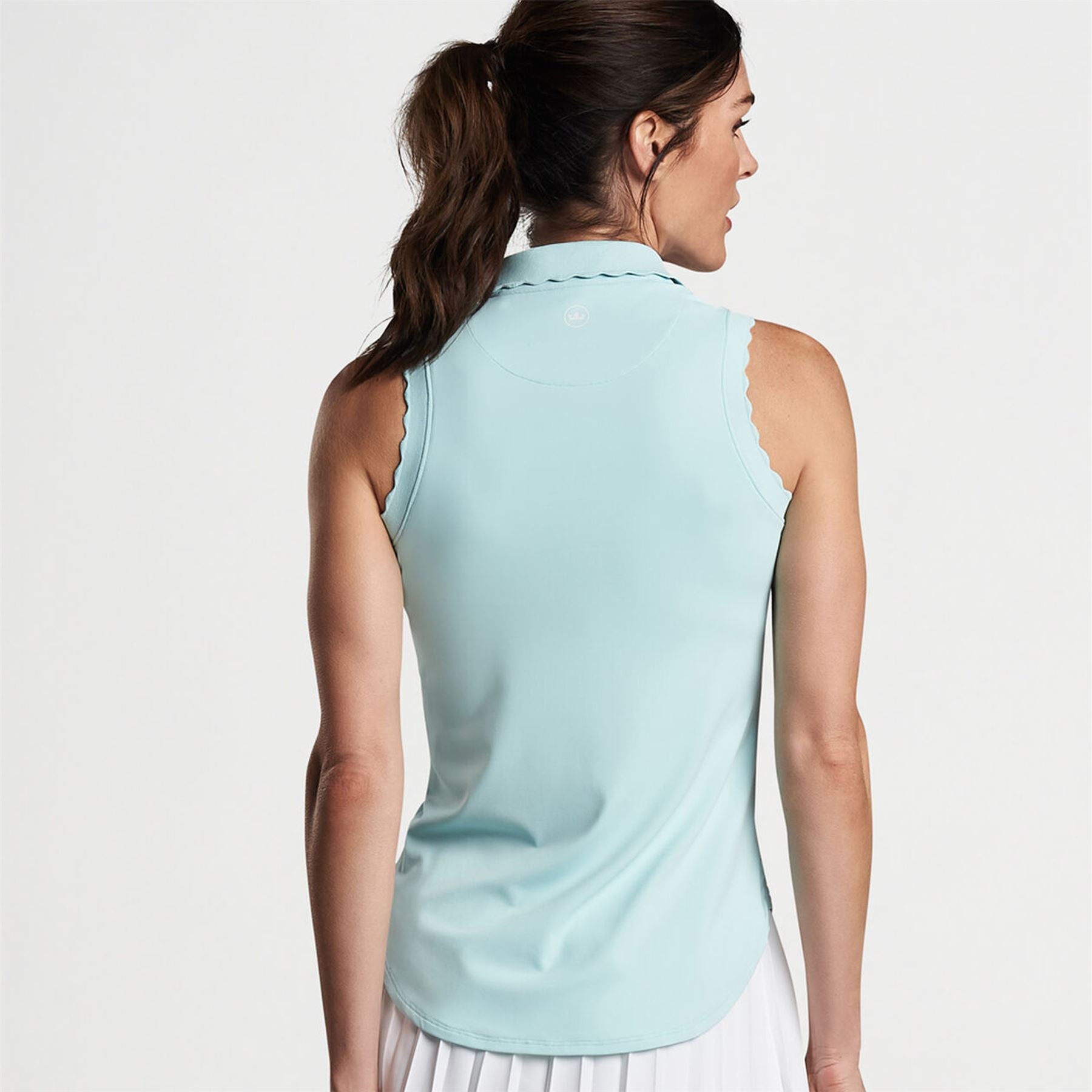 Womens Opal Sleeveless Stretch Jersey Polo Celeste - SS24