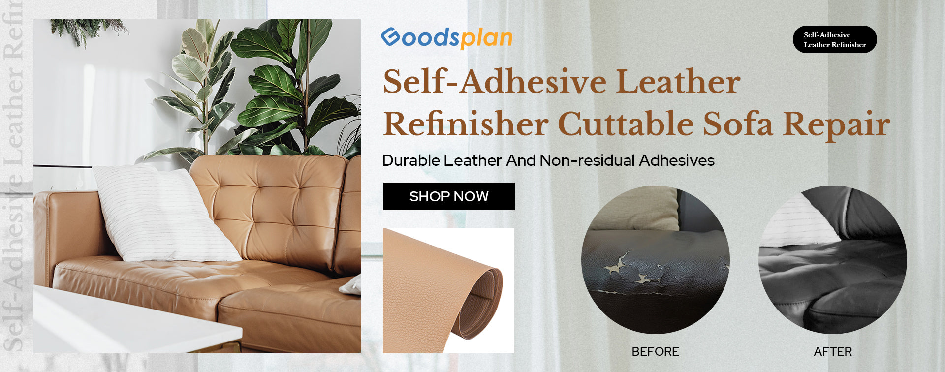 new self-adhesive leather refinisher cuttable sofa repair