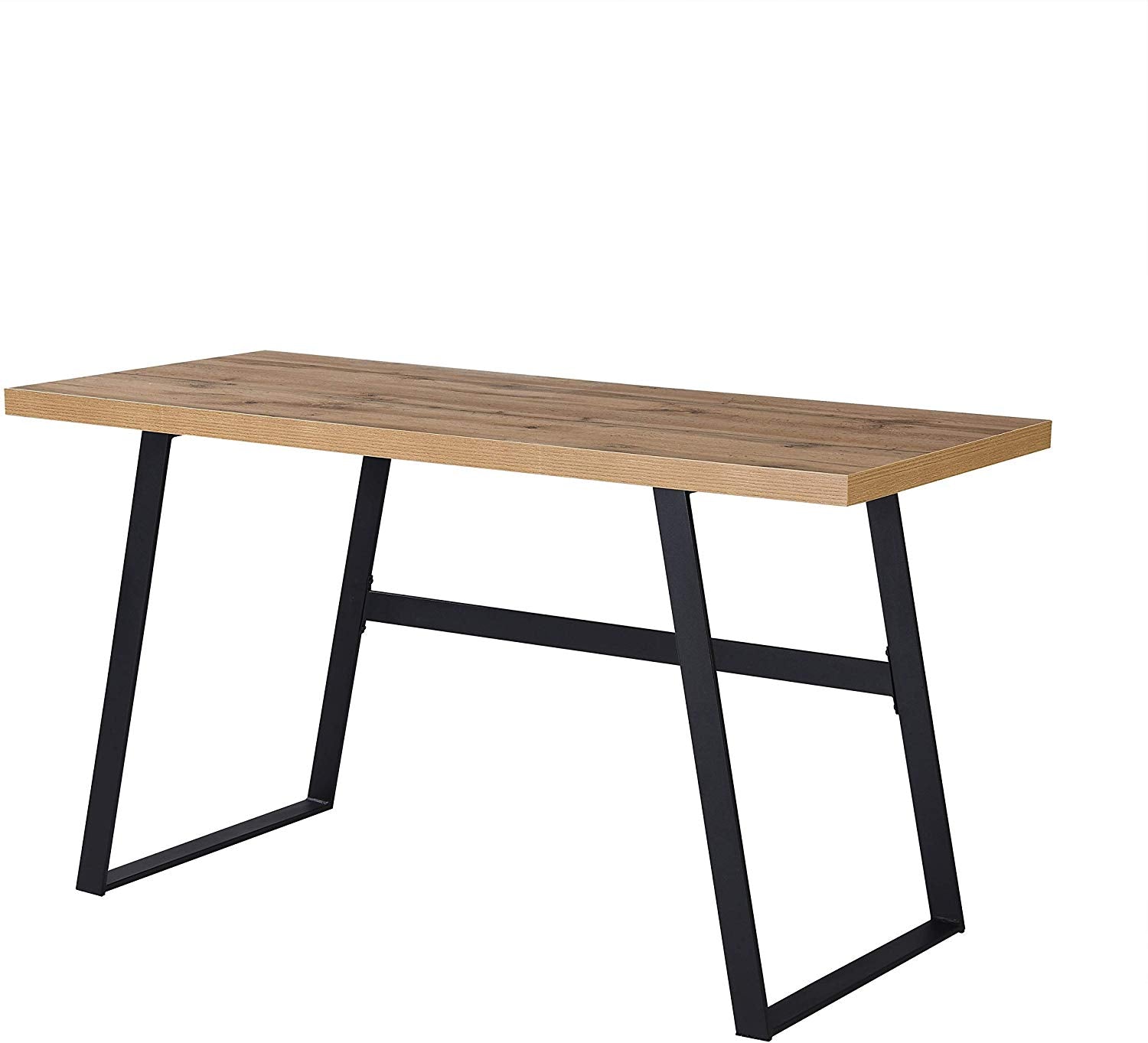 KLOTEN Oak Office Desk with Black Metal Legs