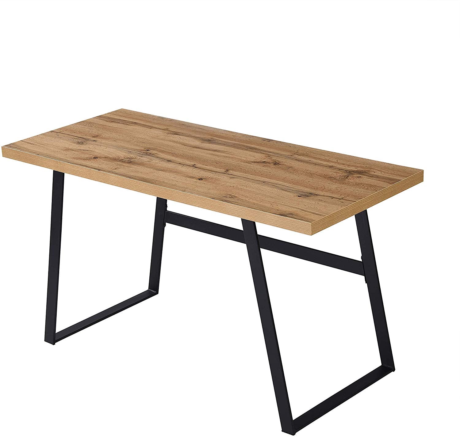 KLOTEN Oak Office Desk with Black Metal Legs