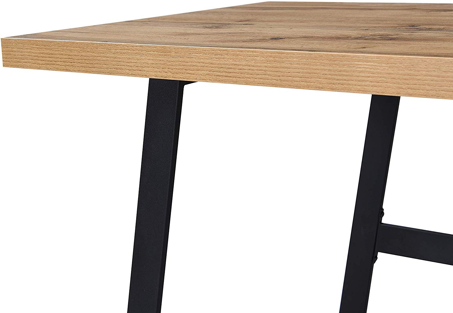 KLOTEN Oak Office Desk with Black Metal Legs