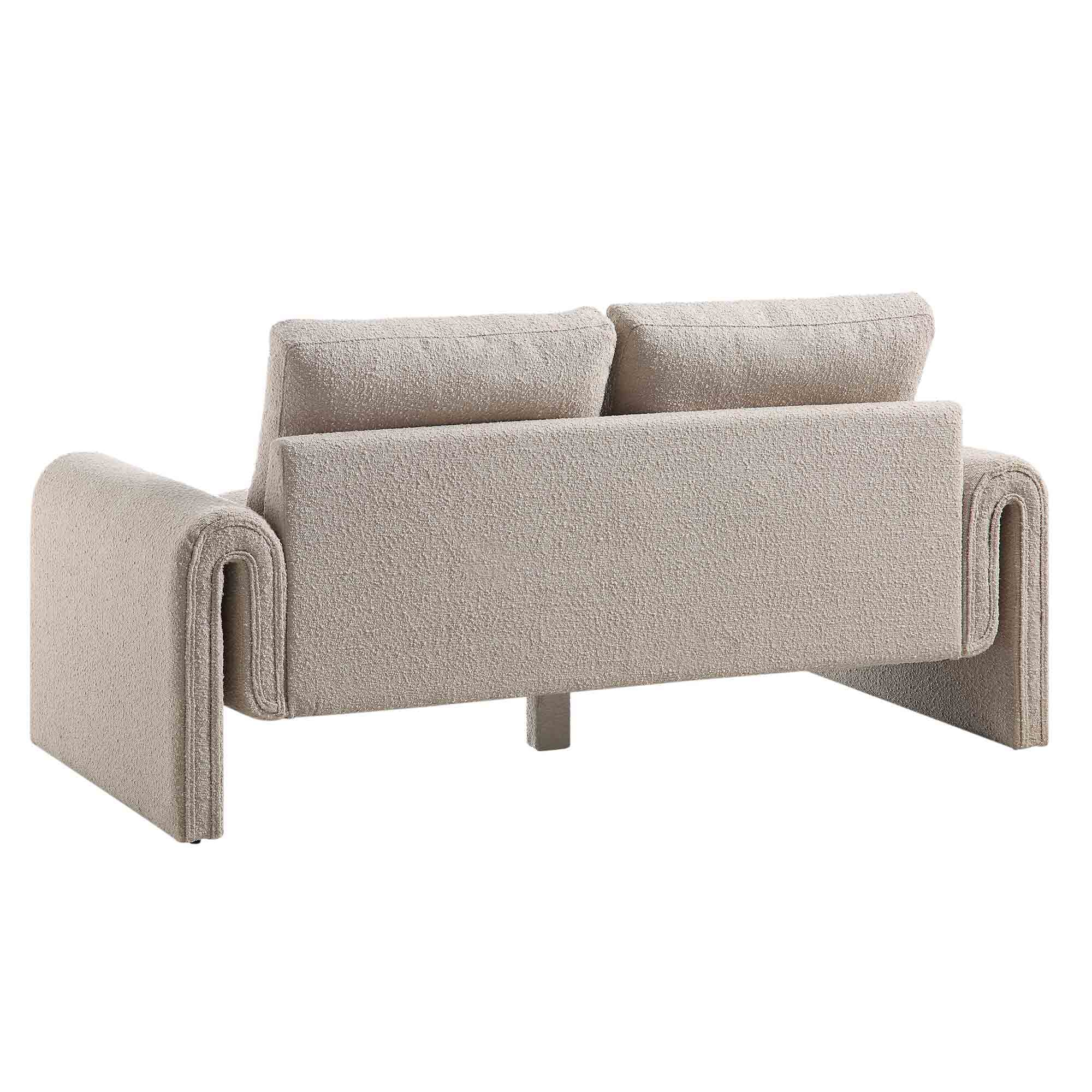 Hampstead Taupe Boucle Curved 2-Seater Sofa