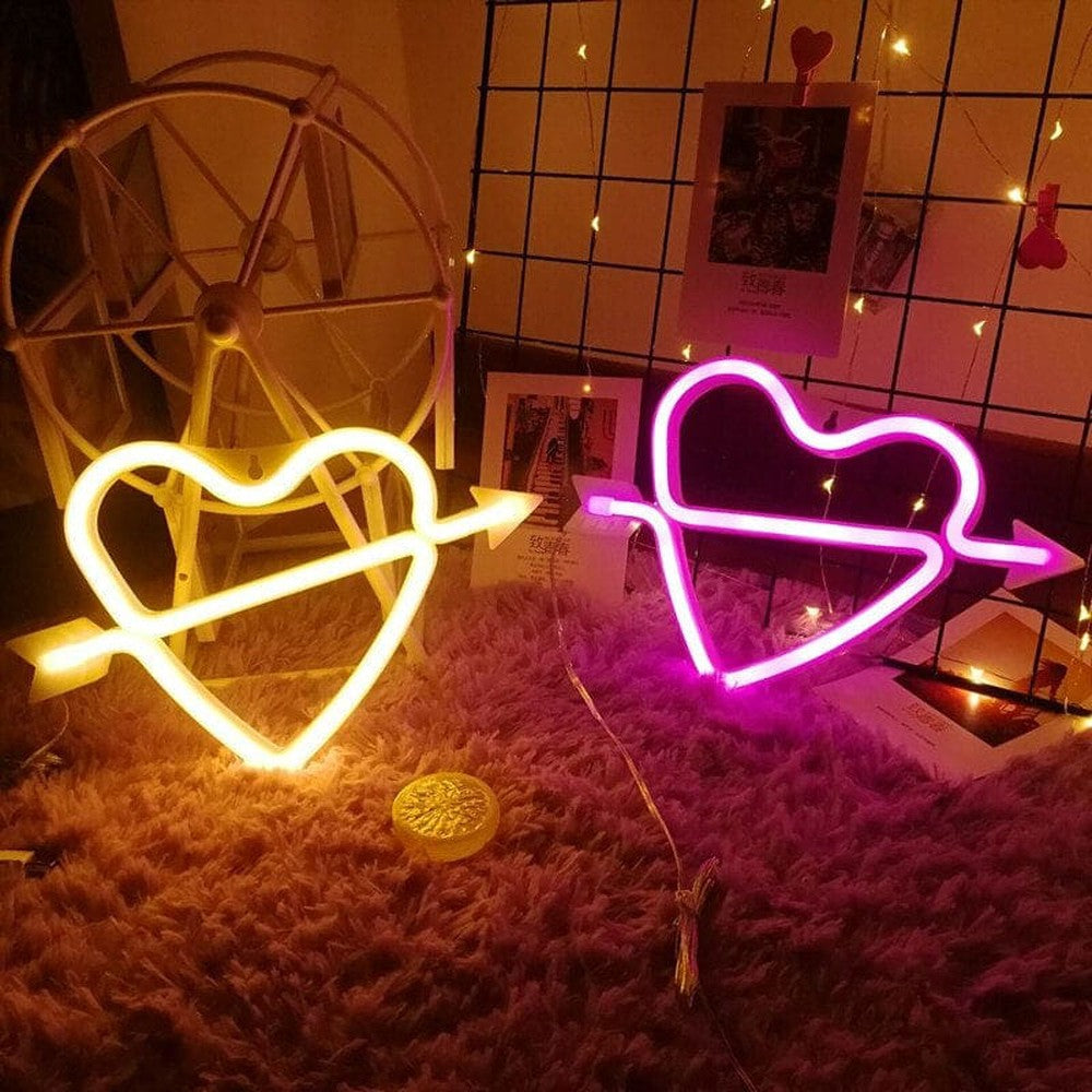 Heart Arrow Neon Light